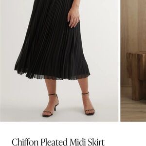 Quince Black Pleated Midi Skirt for Cocktail